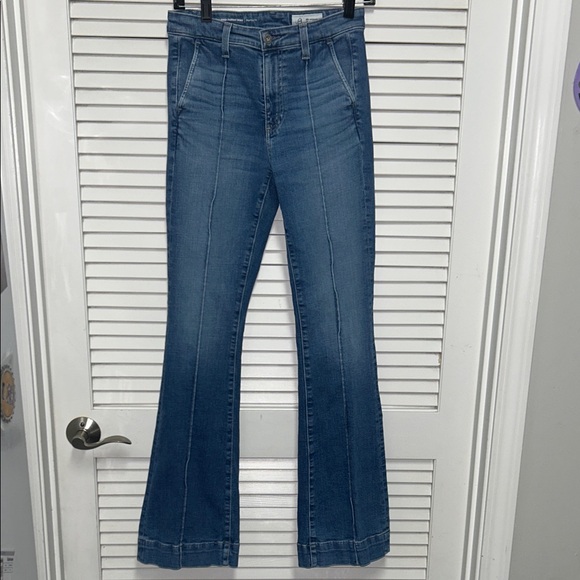 Ag Adriano Goldschmied Denim - AG Adriano Goldschmied Mid Rise Tailored Farrah Boot Blue Jeans